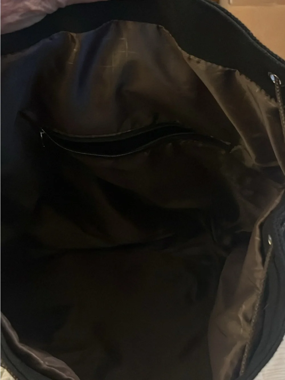 Men's Black Canvas Backpack with Tan Trim